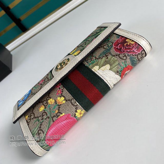 Gucci原厂皮包包 古驰女翻盖织带GG花胶长钱包 Gucci长夹 523153  gdj1519